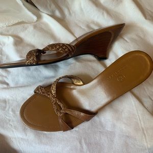 Cole Haan Tan Leather  Sandal Wedges (8)